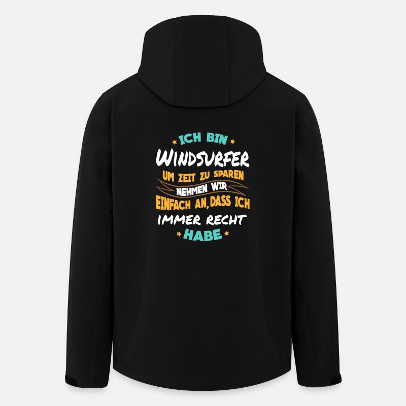 Windsurfen - Ich bin Windsurfer - Recycelte Männer Softshell-Jacke von Stanley/Stella - Schwarz