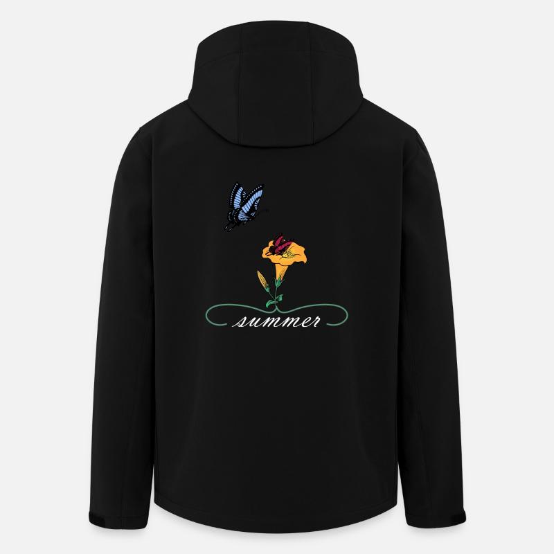 Papillons d'été - Veste softshell homme en polyester recyclé Stanley/Stella - noir