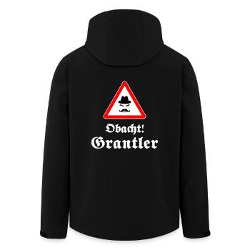 Care Grantler! funny Bavarian gift - Men’s Recycled Softshell Jacket by Stanley/Stella - black - Back - AI Model Male 185 light (185cm)