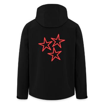 STAR. STARS. STAR. FEAST. ANNIVERSARY. CHRISTMAS - Men’s Recycled Softshell Jacket by Stanley/Stella - black - Back - AI Model Male 185 light (185cm)