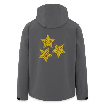 STERN. STERNE. STERN. FEST. JAHRESTAG. WEIHNACHTEN - Recycelte Männer Softshell-Jacke von Stanley/Stella - Schwarz - Hinten - AI Model Male 185 light (185cm)