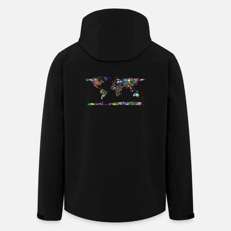 Abstrakte Weltkarte - Recycelte Männer Softshell-Jacke von Stanley/Stella - Schwarz
