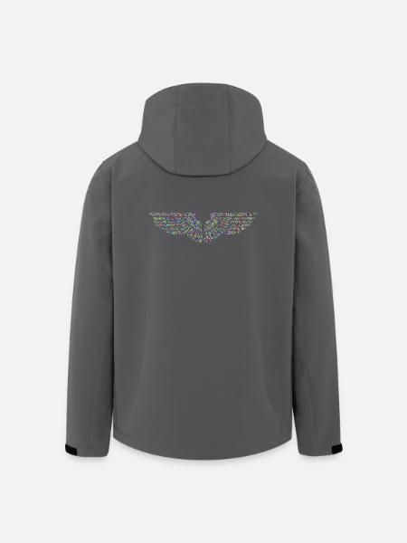 Eagle Wings Neon Gift Geometric - Men’s Recycled Softshell Jacket by Stanley/Stella - black