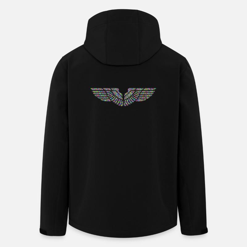 Aigle aile néon cadeau géométrique - Veste softshell homme en polyester recyclé Stanley/Stella - noir
