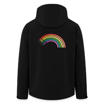 Regenbogen LED Shirt Geschenkidee Sonderangebot - Recycelte Männer Softshell-Jacke von Stanley/Stella - Schwarz - Hinten - AI Model Male 185 light (185cm)
