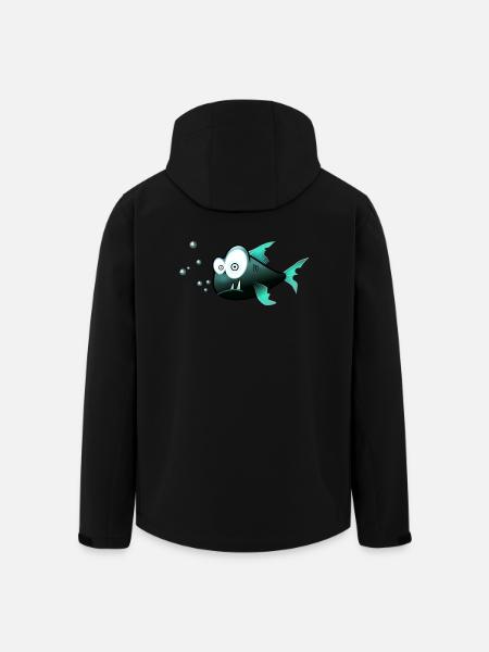 Lustiger Fisch - Recycelte Männer Softshell-Jacke von Stanley/Stella - Schwarz