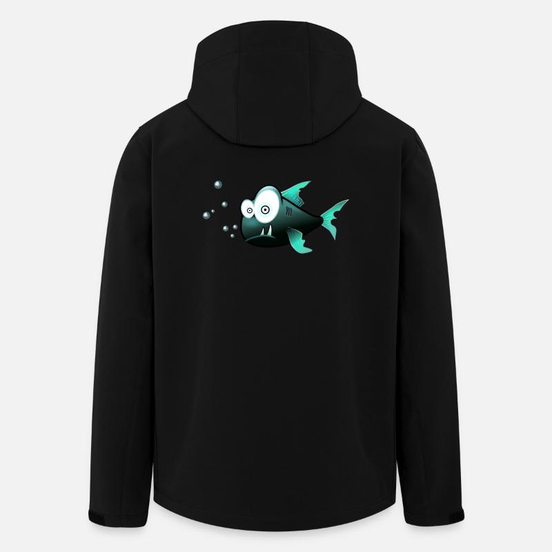 Lustiger Fisch - Recycelte Männer Softshell-Jacke von Stanley/Stella - Schwarz