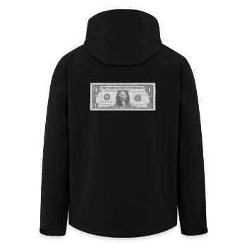 Dollarschein - Dollar für geldgeile Kapitalisten - Recycelte Männer Softshell-Jacke von Stanley/Stella - Schwarz - Hinten - AI Model Male 185 light (185cm)