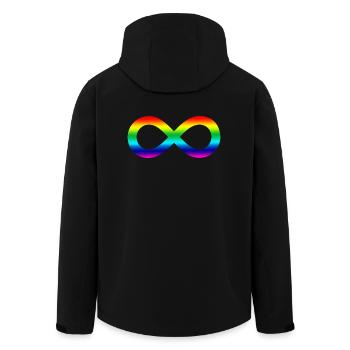 Unendlich Regenbogen - Recycelte Männer Softshell-Jacke von Stanley/Stella - Schwarz - Hinten - AI Model Male 185 light (185cm)
