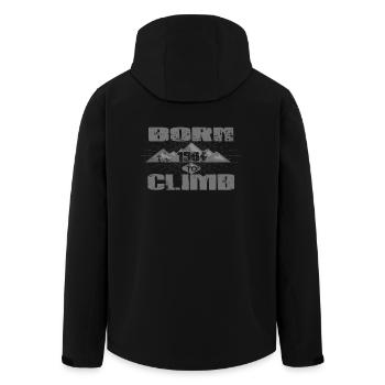 BORN TO CLIMB CLIMBING grimper love 1964 - Veste softshell homme en polyester recyclé Stanley/Stella - noir - Dos - AI Model Male 185 light (185cm)