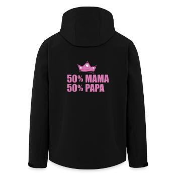 50% Mama 50 % Papa - Geburtstag - Bday|Tolles T-Sh - Recycelte Männer Softshell-Jacke von Stanley/Stella - Schwarz - Hinten - AI Model Male 185 light (185cm)