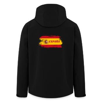 Espagne Drapeau / Cadeau Madrid Barcelone - Veste softshell homme en polyester recyclé Stanley/Stella - noir - Dos - AI Model Male 185 light (185cm)