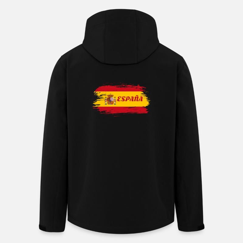 Espagne Drapeau / Cadeau Madrid Barcelone - Veste softshell homme en polyester recyclé Stanley/Stella - noir