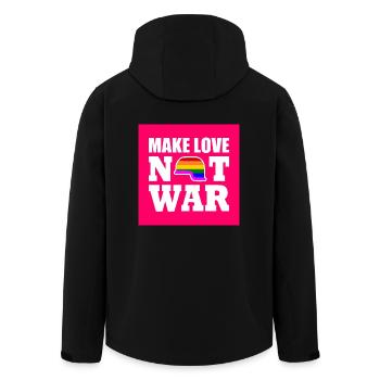 Make love not war - Veste softshell homme en polyester recyclé Stanley/Stella - noir - Dos - AI Model Male 185 light (185cm)