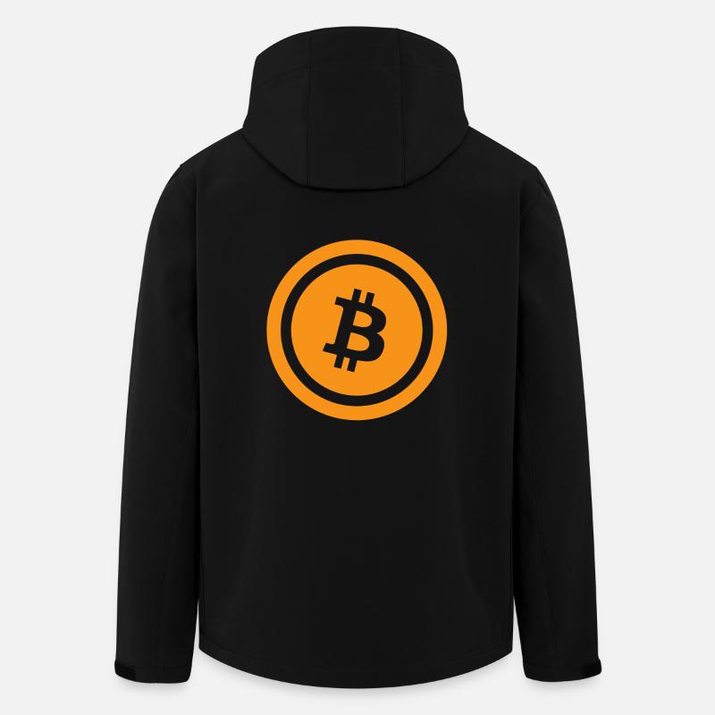 Bitcoin logo shirt gift - Men’s Recycled Softshell Jacket by Stanley/Stella - black