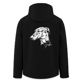GALGA Portrait Greyhounds Wilsigns - Men’s Recycled Softshell Jacket by Stanley/Stella - black - Back - AI Model Male 185 light (185cm)