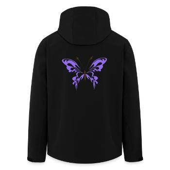 lila Schmetterling mit dunkelbraunen Fühlern - Recycelte Männer Softshell-Jacke von Stanley/Stella - Schwarz - Hinten - AI Model Male 185 light (185cm)