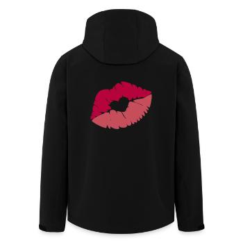 Kissing mouth with heart - Men’s Recycled Softshell Jacket by Stanley/Stella - black - Back - AI Model Male 185 light (185cm)