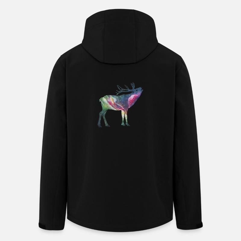 Space Hirsch - Recycelte Männer Softshell-Jacke von Stanley/Stella - Schwarz
