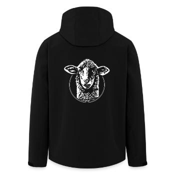SCHAF Schafe Tiere Wilsigns Schäfer - Recycelte Männer Softshell-Jacke von Stanley/Stella - Schwarz - Hinten - AI Model Male 185 light (185cm)