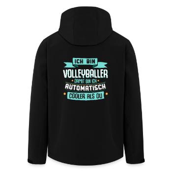 Ich bin Volleyballer, damit bin ich cooler als du. - Recycelte Männer Softshell-Jacke von Stanley/Stella - Schwarz - Hinten - AI Model Male 185 light (185cm)