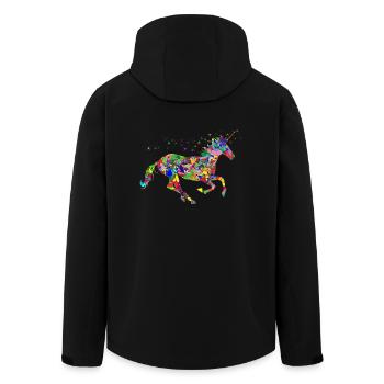 Unicorn in color - Men’s Recycled Softshell Jacket by Stanley/Stella - black - Back - AI Model Male 185 light (185cm)