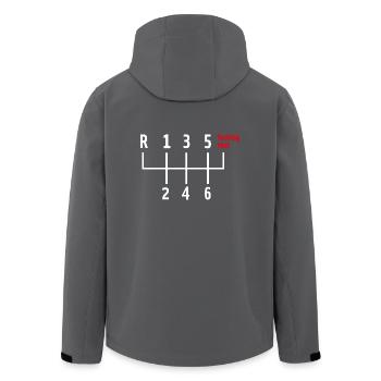Shirt Geschenk Gangschaltung fucking fast - Recycelte Männer Softshell-Jacke von Stanley/Stella - Anthrazit - Hinten - AI Model Male 185 light (185cm)