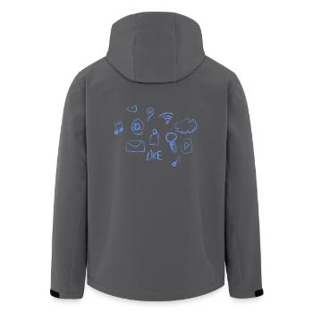 médias sociaux - Veste softshell homme en polyester recyclé Stanley/Stella - noir - Dos - AI Model Male 185 light (185cm)