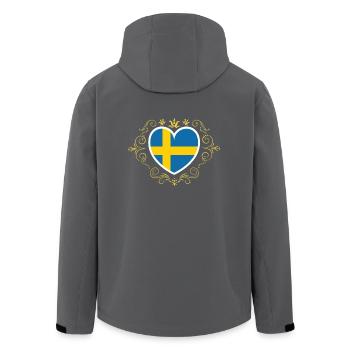 Suède drapeau suédois drapeau blason drapeau - Veste softshell homme en polyester recyclé Stanley/Stella - noir - Dos - AI Model Male 185 light (185cm)
