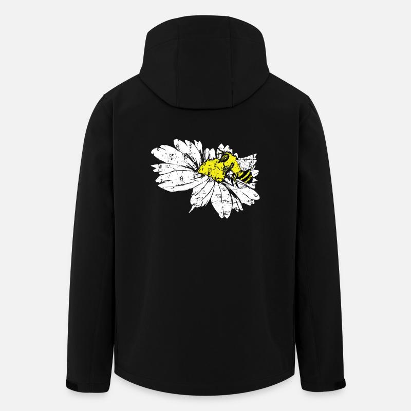 Bee flower pollination beekeeper - Men’s Recycled Softshell Jacket by Stanley/Stella - black