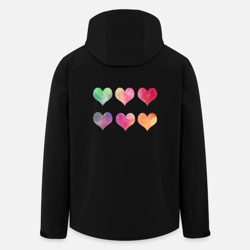 Bunte Herzen - Regenbogen Herzen Valentinstag - Recycelte Männer Softshell-Jacke von Stanley/Stella - Schwarz