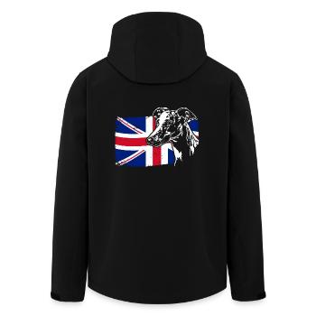 WHIPPET Union Jack Flag Dogs Wilsigns - Men’s Recycled Softshell Jacket by Stanley/Stella - black - Back - AI Model Male 185 light (185cm)