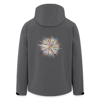 Color Explosion Colorful Gift Gift Idea - Men’s Recycled Softshell Jacket by Stanley/Stella - black - Back - AI Model Male 185 light (185cm)