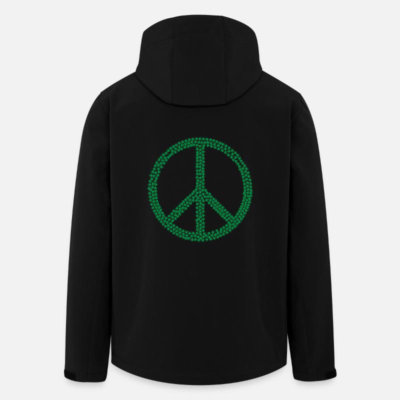 Peace Zeichen Hanfblätter Geschenk Geschenkidee - Recycelte Männer Softshell-Jacke von Stanley/Stella - Schwarz