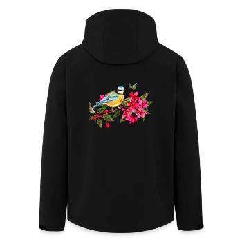 Vogel - Recycelte Männer Softshell-Jacke von Stanley/Stella - Schwarz - Hinten - AI Model Male 185 light (185cm)