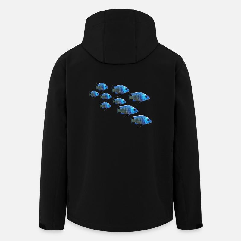 poisson perche mérou mérou perche - Veste softshell homme en polyester recyclé Stanley/Stella - noir