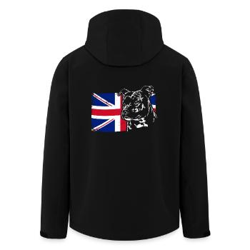 STAFFORDSHIRE BULL TERRIER Union Jack Wilsigns - Recycelte Männer Softshell-Jacke von Stanley/Stella - Schwarz - Hinten - AI Model Male 185 light (185cm)
