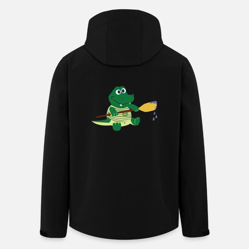 Crocodile with paddle - Men’s Recycled Softshell Jacket by Stanley/Stella - black