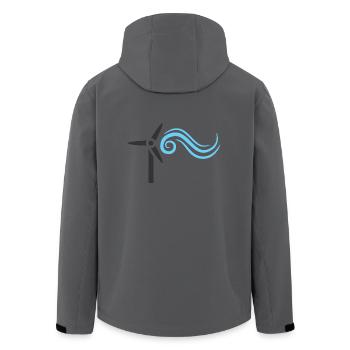 windmill windmuehle wind turbine windrad14 - Recycelte Männer Softshell-Jacke von Stanley/Stella - Schwarz - Hinten - AI Model Male 185 light (185cm)