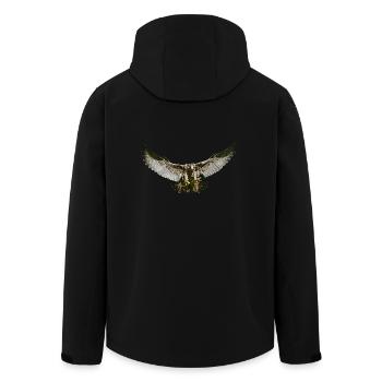 Adler - Recycelte Männer Softshell-Jacke von Stanley/Stella - Schwarz - Hinten - AI Model Male 185 light (185cm)