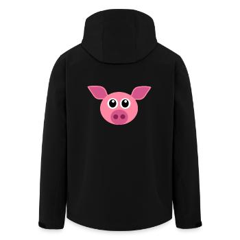 Schweinegesicht - Recycelte Männer Softshell-Jacke von Stanley/Stella - Schwarz - Hinten - AI Model Male 185 light (185cm)