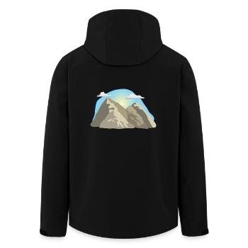 climbing ladder klettern leiter cycling mountain s - Recycelte Männer Softshell-Jacke von Stanley/Stella - Schwarz - Hinten - AI Model Male 185 light (185cm)