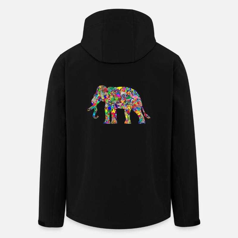 Elefant bunte Farbkleckse Geschenk Geschenkidee - Recycelte Männer Softshell-Jacke von Stanley/Stella - Schwarz
