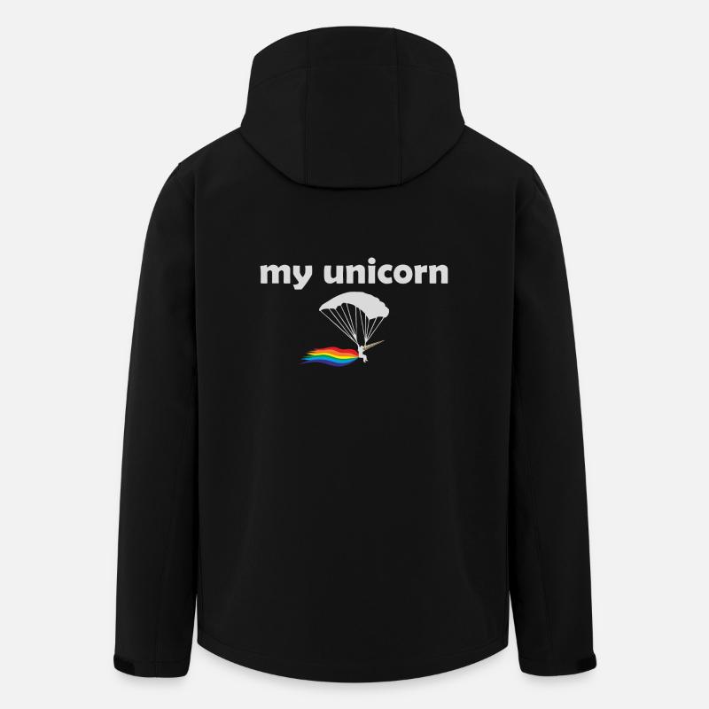 Einhorn Fallschirmspringer Skydiver Geschenk - Recycelte Männer Softshell-Jacke von Stanley/Stella - Schwarz
