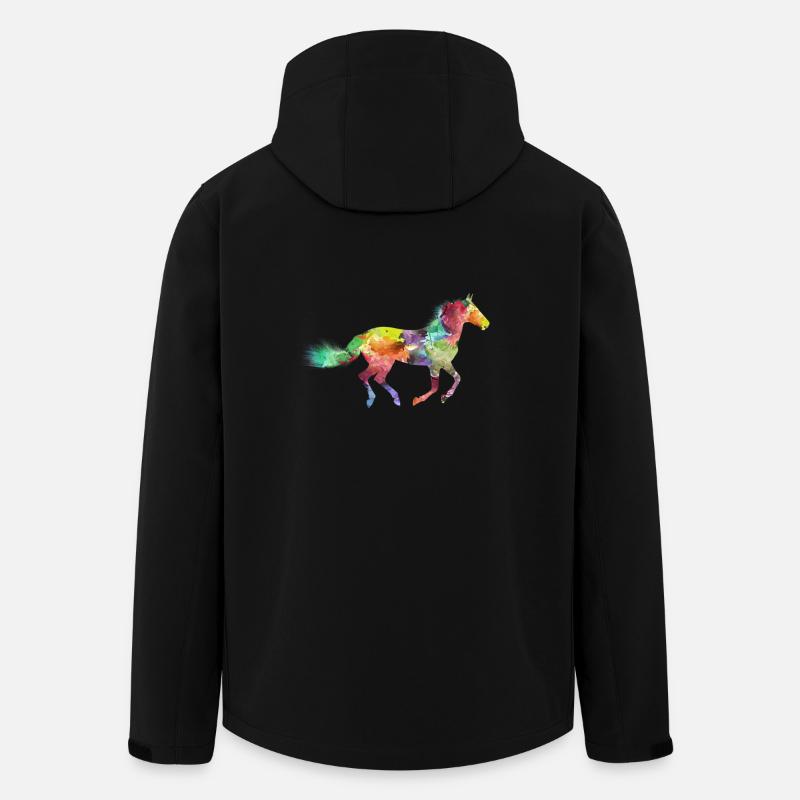 Rainbow Horse - Recycelte Männer Softshell-Jacke von Stanley/Stella - Schwarz