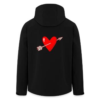 Heart with arrow Valentine's Day marriage - Men’s Recycled Softshell Jacket by Stanley/Stella - black - Back - AI Model Male 185 light (185cm)