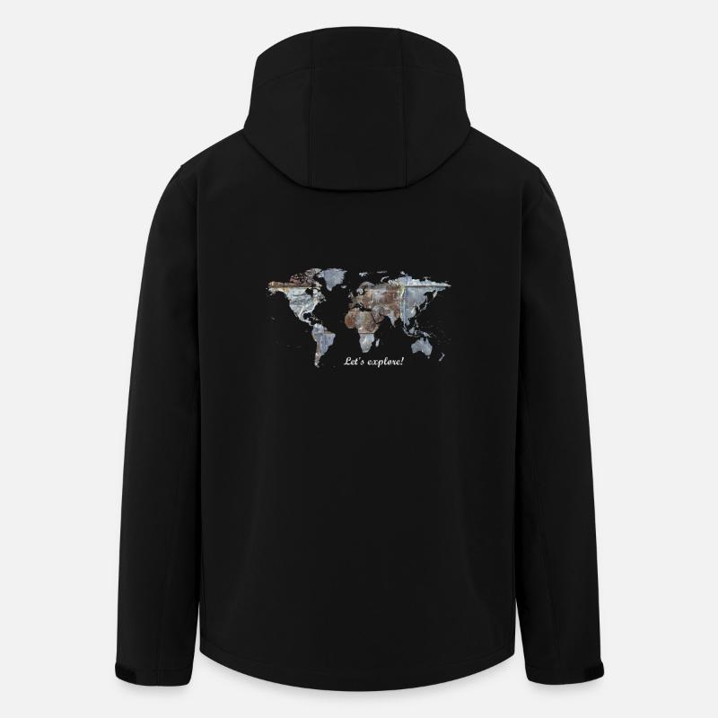 Weltkarte - Let's explore! - Recycelte Männer Softshell-Jacke von Stanley/Stella - Schwarz