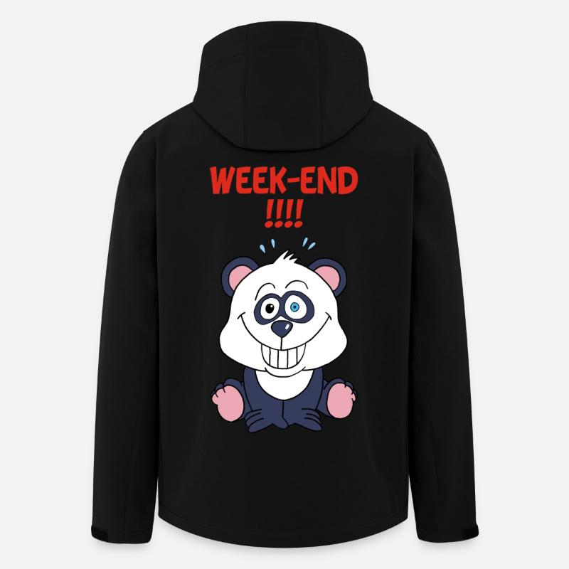 Panda on weekends - Men’s Recycled Softshell Jacket by Stanley/Stella - black