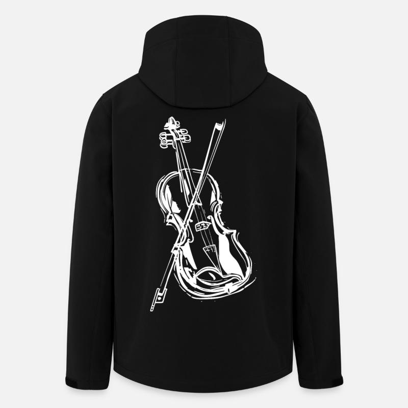 Violin Drawing - Men’s Recycled Softshell Jacket by Stanley/Stella - black