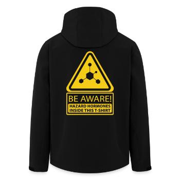 Teen hormone danger t-shirt - Men’s Recycled Softshell Jacket by Stanley/Stella - black - Back - AI Model Male 185 light (185cm)